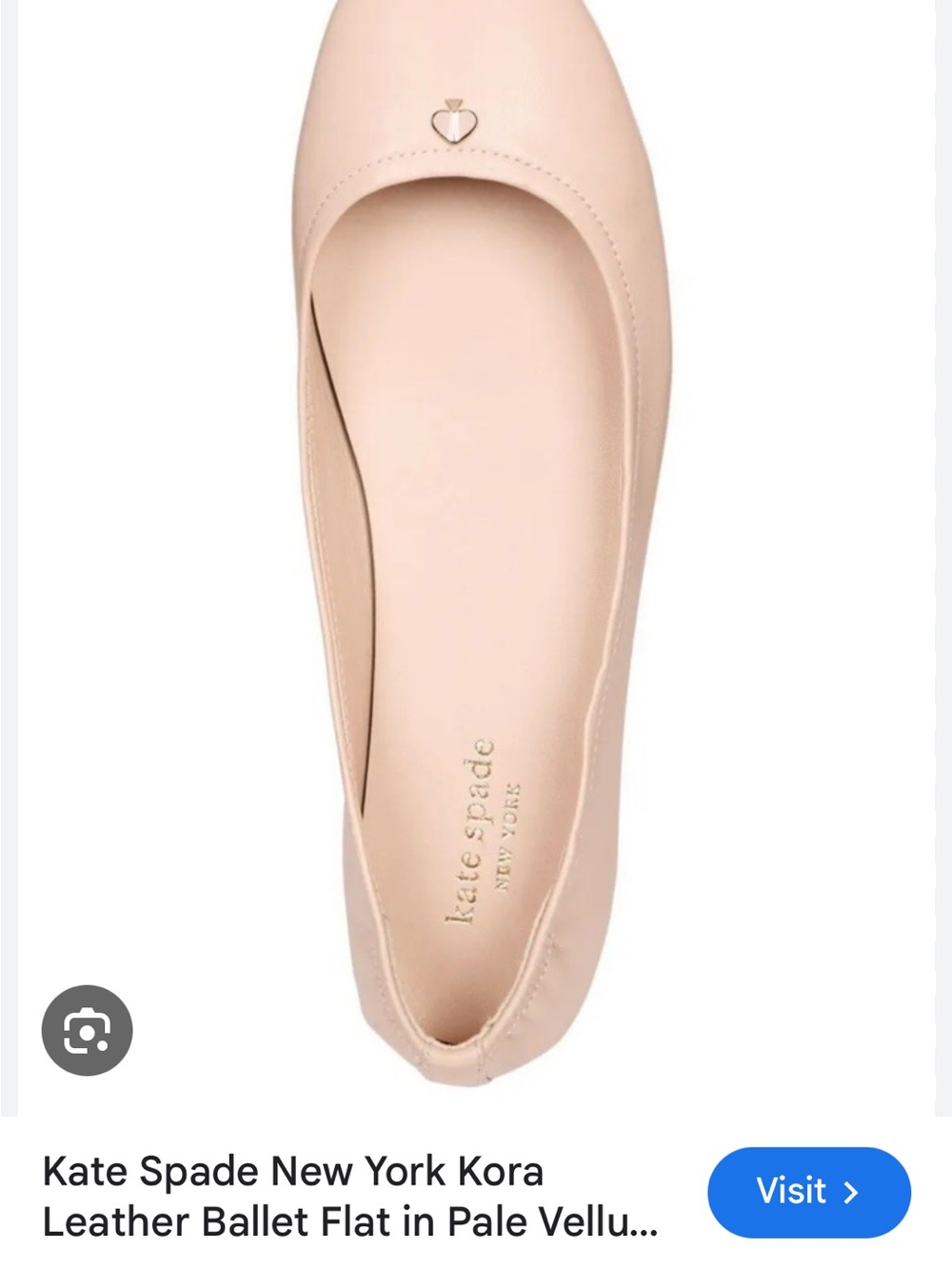 kate spade Pale Blush Kora Leather Ballet Flat